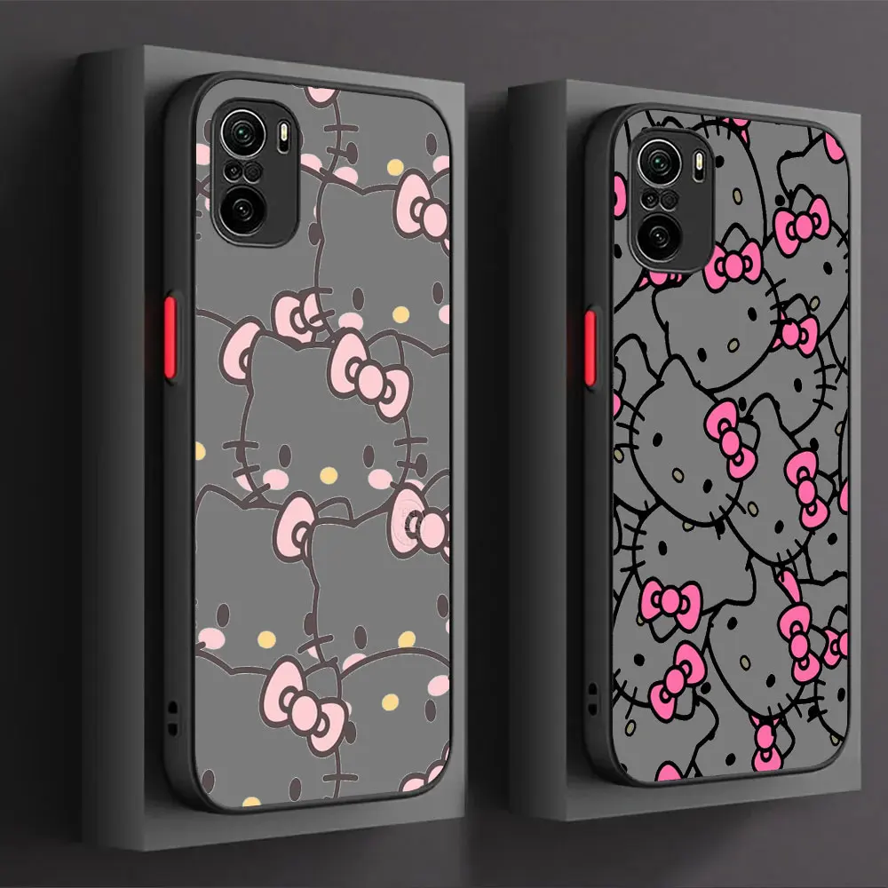 

Cartoon Hello Kitty Cute Cat Girl Case For Xiaomi Redmi K40 K30 K20 Ultra 10C 10 9 9C 9A 9T 8 8A 7 7A Pro Plus Prime Matte Cover