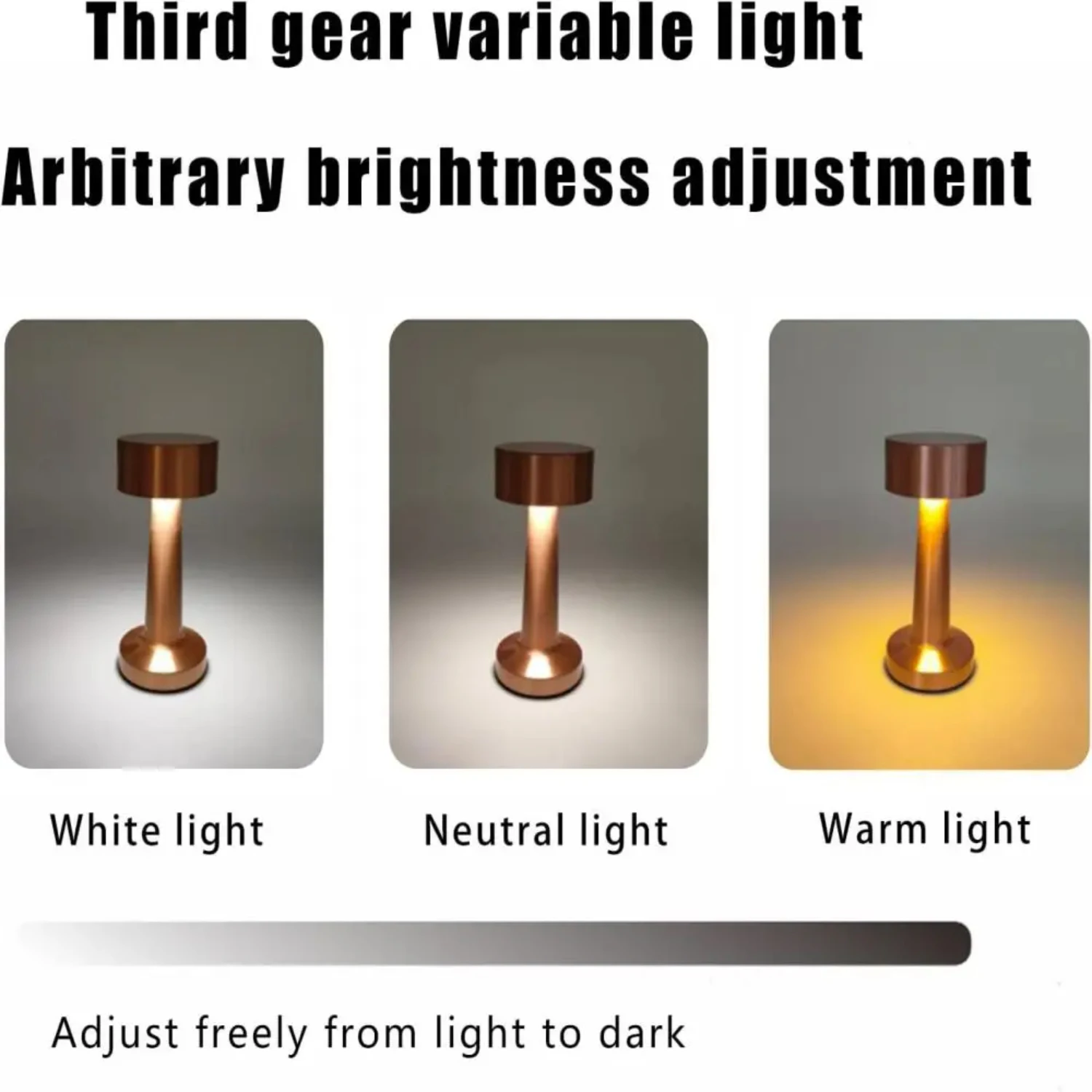 Night Light USB Rechargeable LED Lamp Retro Metal  Lamp Bedside Table Decorations Living Dining Room Desk Bedroom Decor