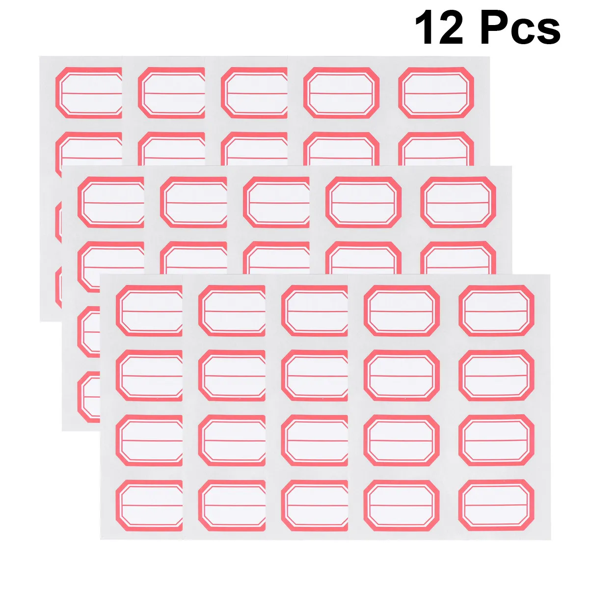 

12 Sheets Self Adhesive Stickers Label for Price Tagging Name Writing Container Sorting in Classroom Kitchen Store Use