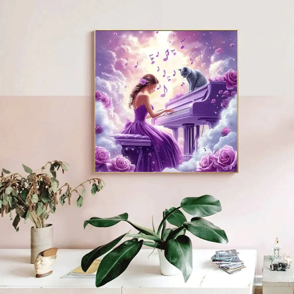 Huacan 2025 مجموعة جديدة لوحات الماس دولفين السماء الماس التطريز البحر الغروب فسيفساء لوحات الديكور الفنية