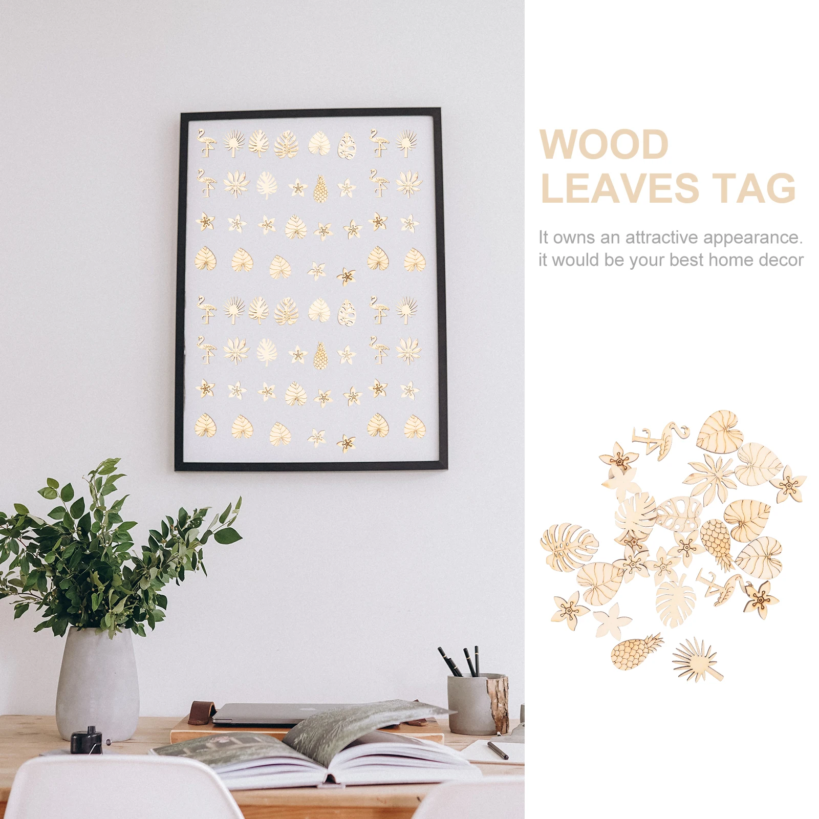 

25pcs Wooden Leaves Embellishments Unfinished Wood Slices Diy Craft Tags For Valentine'S Day Wedding Decoration Handmade Kids