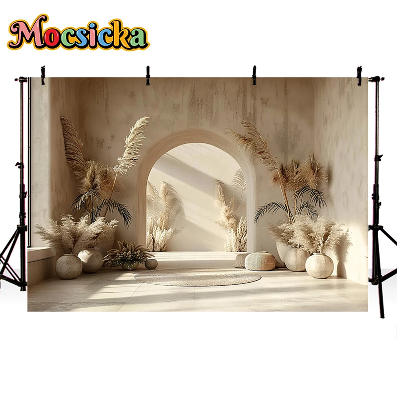 Mocsicka фон для фотосъемки изогнутая стена Bohe Цветочный декор для свадьбы беременных взрослых художественный портрет фон для фотостудии
