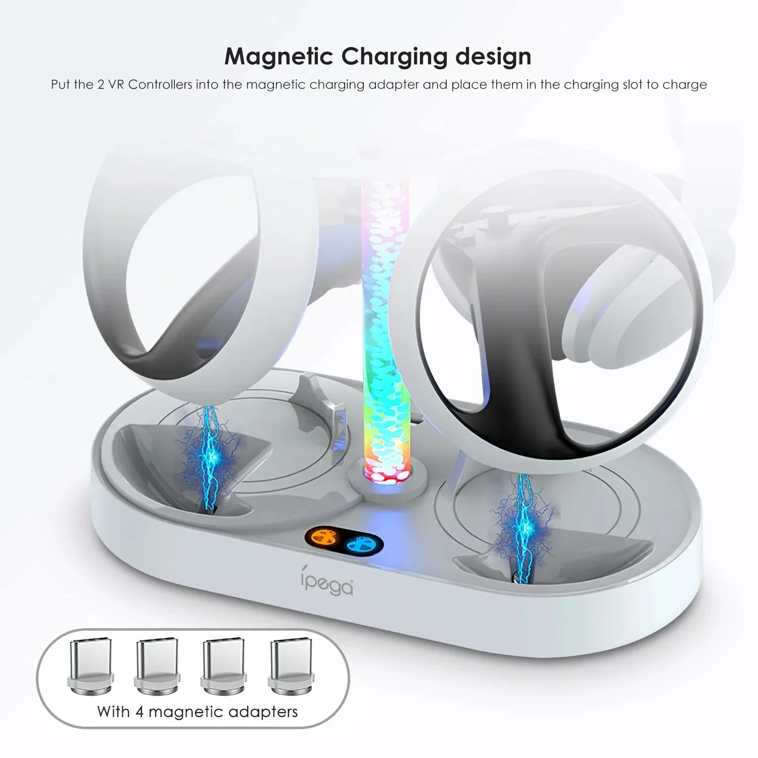 Controller Charging Dock Station for PS VR2 with RGB Light VR Display Accessories
