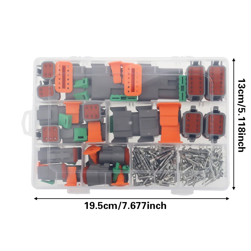 198PCS Deutsch DT Series Waterproof Wire Connector Kit DT06-2S DT04-2P DT04-3P Automotive Sealed Plug DT Connector with Box
