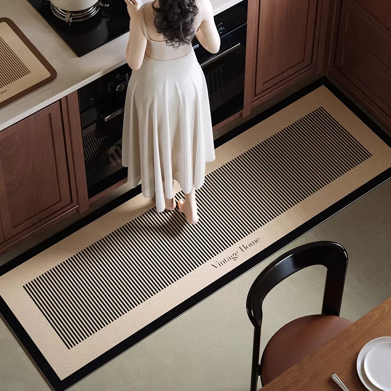 

Mat for Kitchen PVC Leather Waterproof Non-slip Carpet Modern Style Oil-proof Stain-resistant Home Decor Rug Alfombras De Cocina