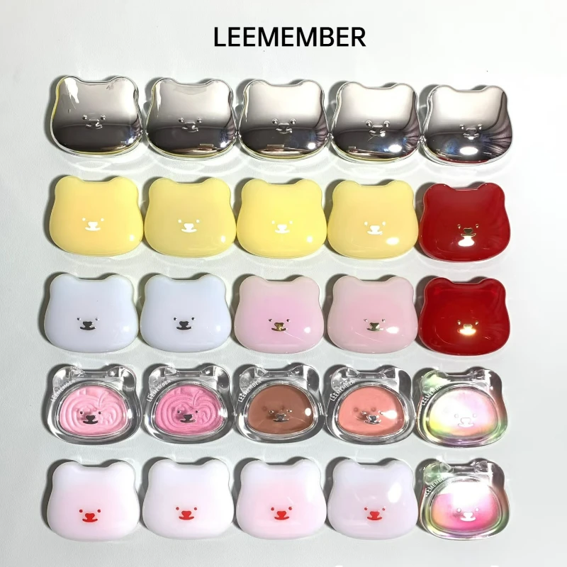 LEEMEMBER Bear Water Light Shimmer Blush Multiuse Cream Rose Pink Cheek Clear Transparent Brighten Contour Highlighter Natural