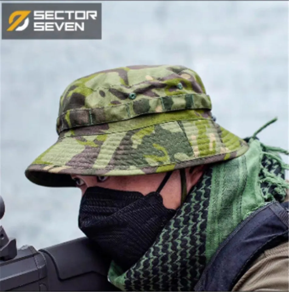 Military Fan Tactical Camouflage Short Brimmed Boonie Hat Outdoor Hiking Camping Fishing Narrow Brimmed Fisherman Sun Hats