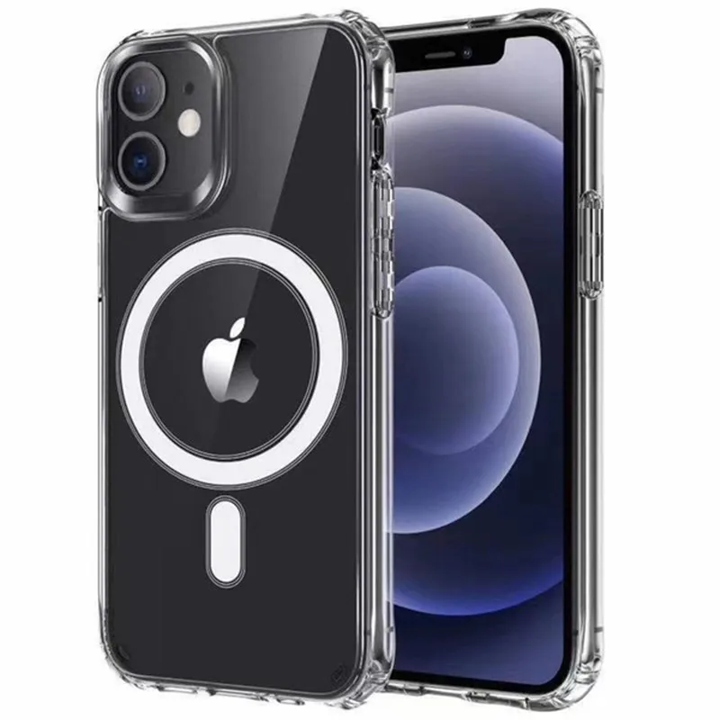 Clear Ultra Shockproof Soft Mag Safe Case for Magsafe iPhone 15 14 13 12 11 Pro Max 12 13 Mini Built-in Magnetic 7 8 Cover Shell
