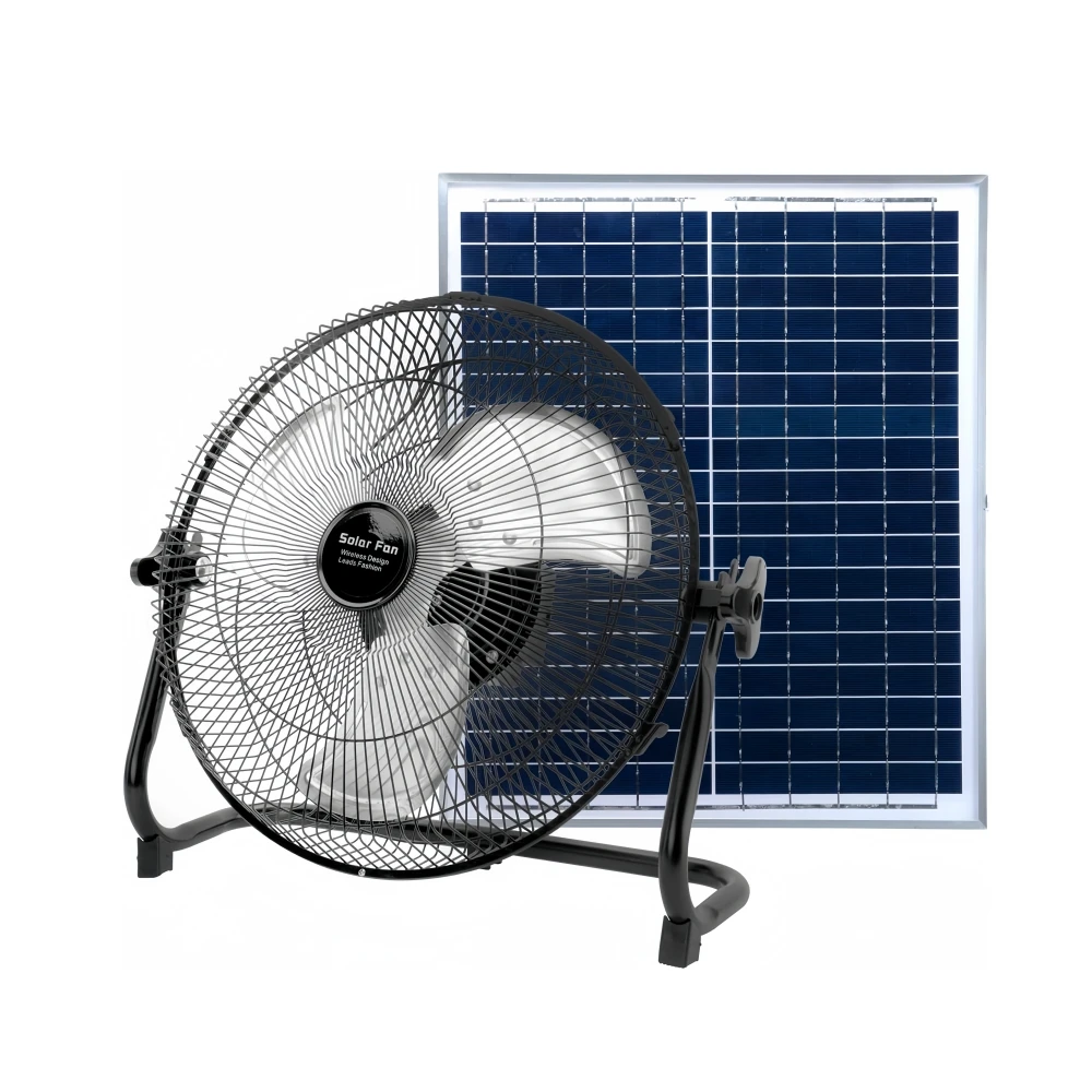 

16-Inch Solar Rechargeable High Speed Solar Fan for Outdoor Use 15w 20w 25w solar wall fan