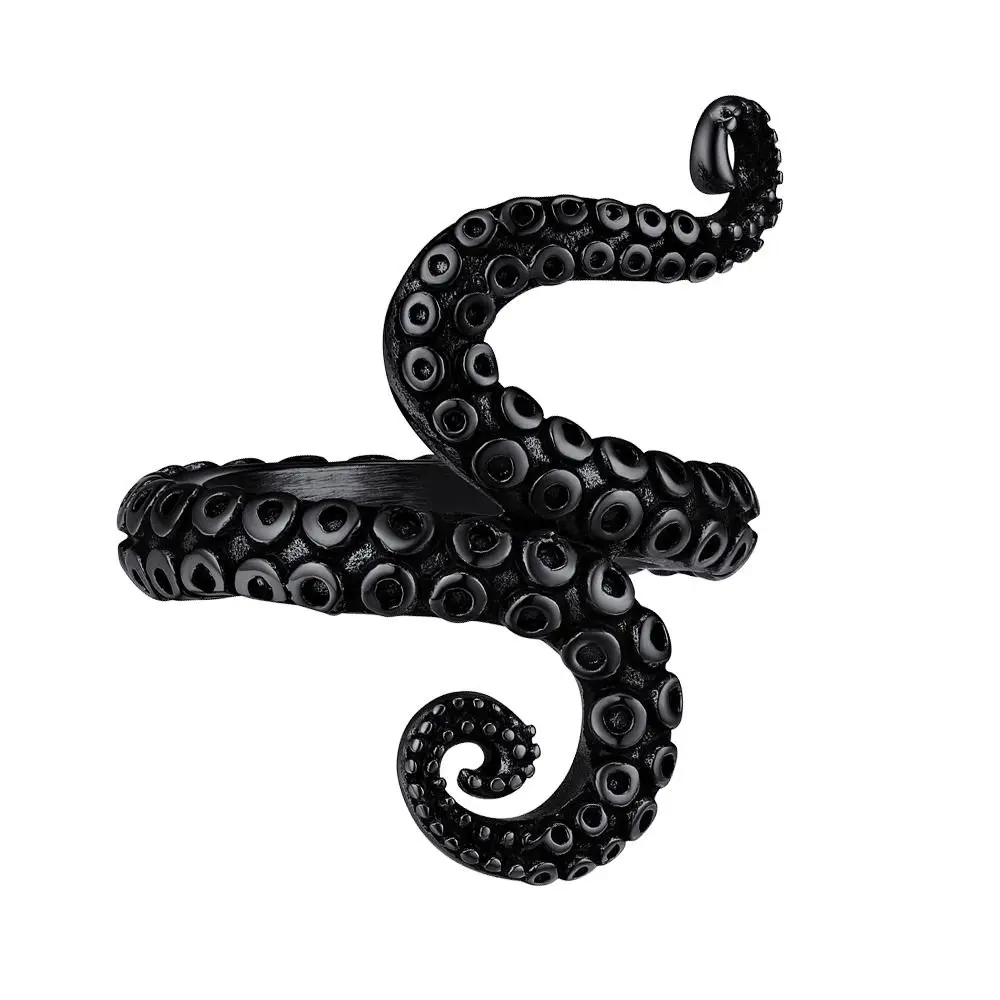 New Octopus Opening Knitting Loop Crochet Ring Finger Wear Punk Style Knitting Tools Stainless Steel Adjustable Thimble Ring