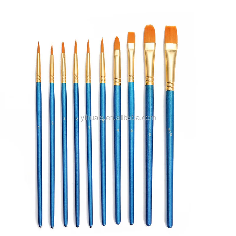 2023 10 PCS Paint Brush Set, Round Pointed Nylon Hair Brushes, Kids And Adults Art Watercolor Brush