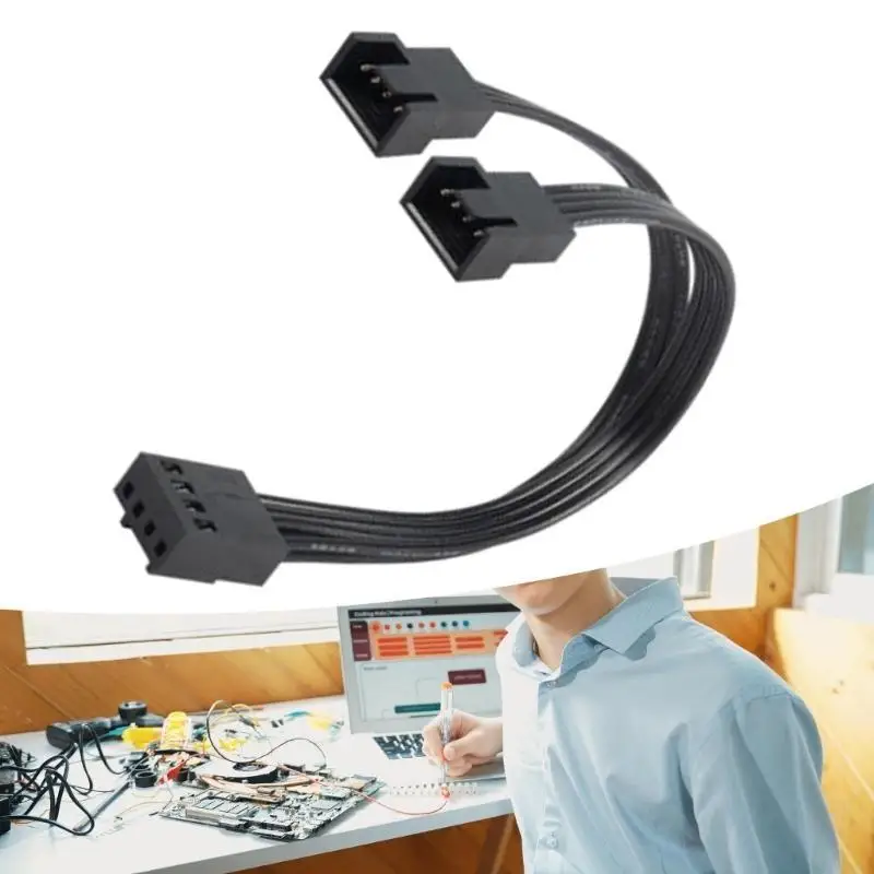 E1PF 4PIN PWM Splitter Cable для двойного вентилятора к материнской плате усиливает воздушные потоки