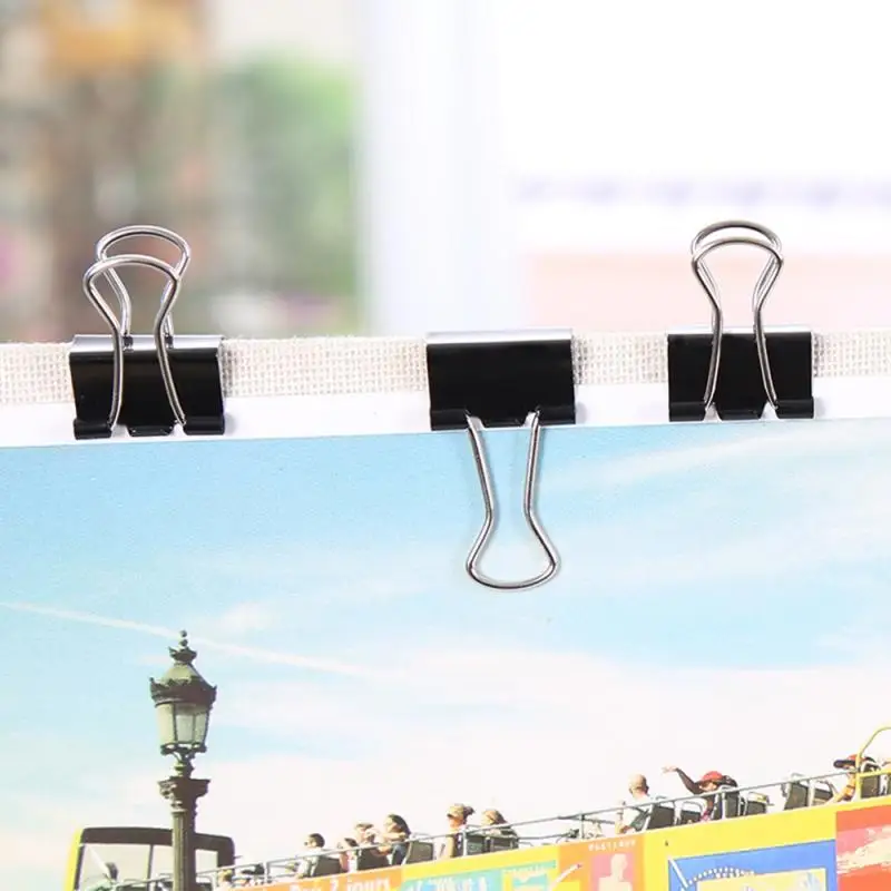 Bulldog Foldback Clips 51 19mm Metal Binder Grip Clips office accessories Clips Black