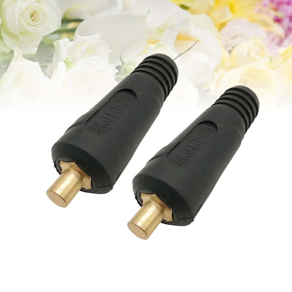 2Pcs Euro Welding Plug Soldering Quick Connector Output Terminal Cable Adapter Oil Resistant Heat Proof Impact Safe