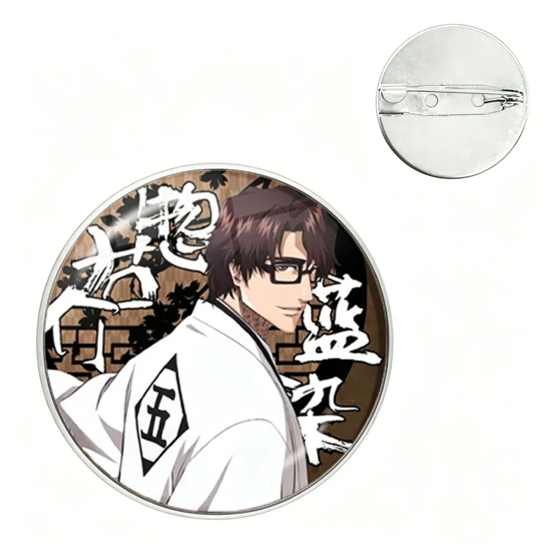 Bleach Pin Kurosaki Ichigo Inoue Orihime Abarai Renji Grimmjow Jaegerjaques Glass Dome Brooches Shirt Lapel Bag Badge Pins