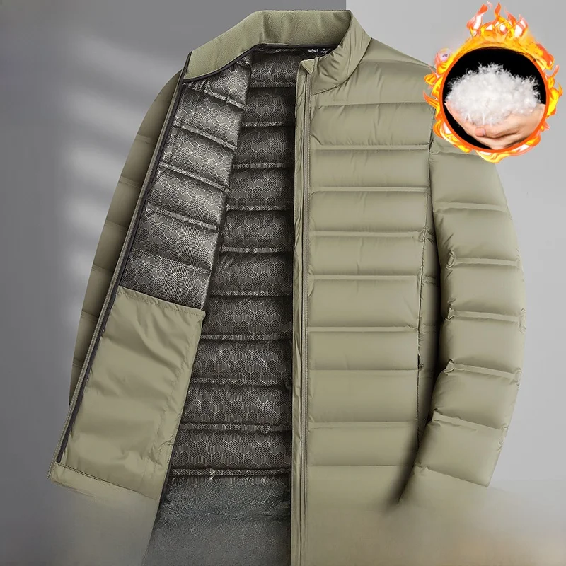 

plus Size Lightweight Du down Jaet Men's Winter New Sle Stand Collar Loose Fitting Warm ort Coat for plus Size Men