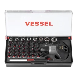 VESSEL 39 PCS Ratchet Screwdriver Set with Combination Interchangeable Bits NO.S-12C