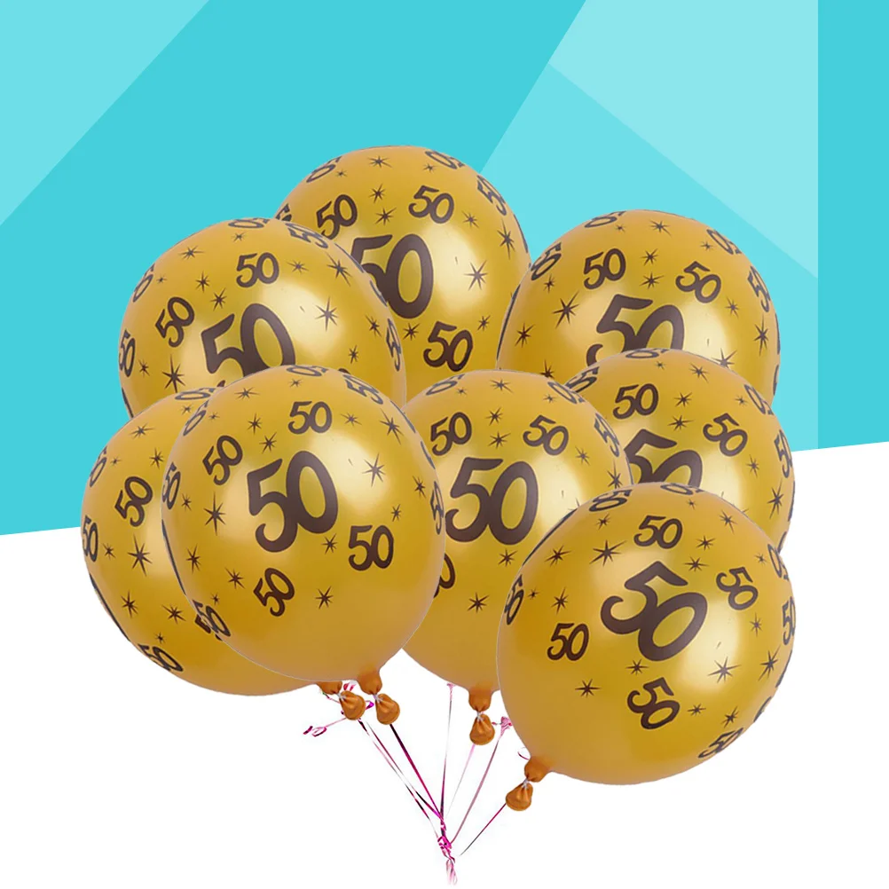 

20Pcs Number 50 Latex Balloons Gold Birthday Decorations Party Rubber Balloons for 50th Birthday Celebration Wall Door Hanging