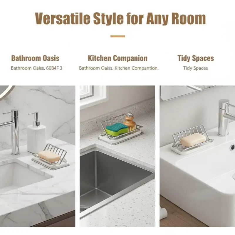 

Bathroom and Kitchen Soap Rack with Durable Stainless Steel and Drainage Features