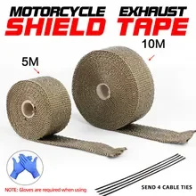 5M 10M Motorcycle Exhaust Thermal Tape Header Wrap Manifold Insulation Cotton High Temperature Protection Parts