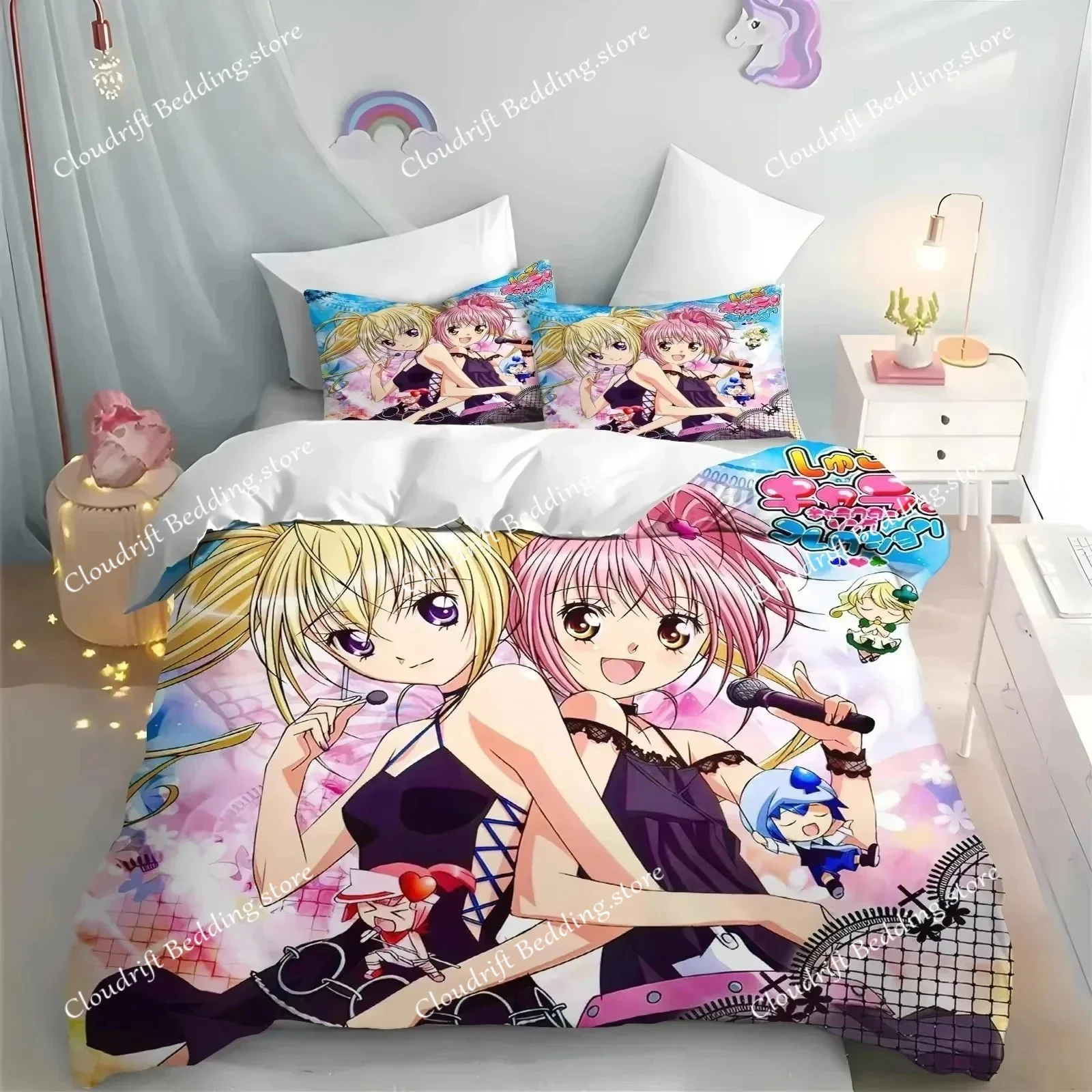 

Anime Shugo Chara Star Song Bedding Sets Duvet Cover Set With Pillowcase Twin Full Queen King Bedclothes Bed Home Textile