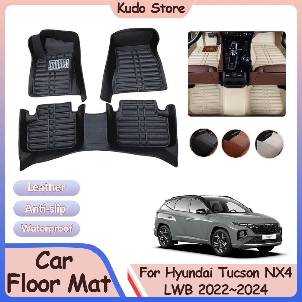 

Car Floor Mat for Hyundai Tucson NX4 L N-Line LWB 2022 2023 2024 Foot Parts Custom Leather Panel Liner Pads Interior Accessories