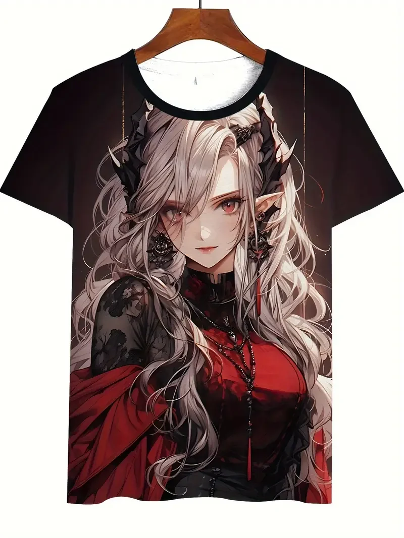 

Новые аниме футболки с 3D принтом, летние мужские и женские футболки с короткими рукавами и круглым вырезом, большие футболки в стиле Харадзюку, топы, детская одежда