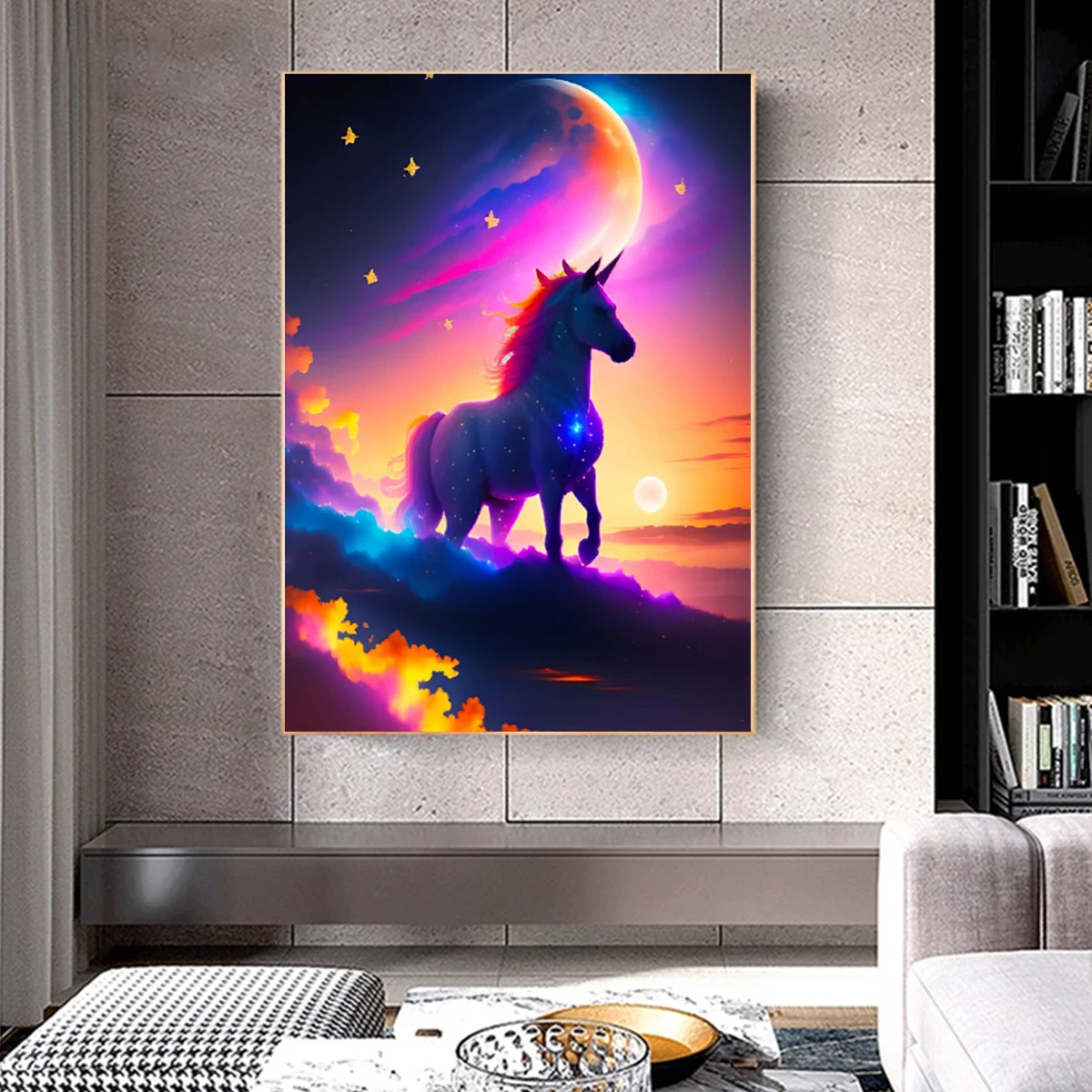 5D DIY Diamond Painting Rainbow Unicorn Cross Stitch Kits Fantasy Animal Diamond Mosaic 2023 New Embroidery Home Decor Gift