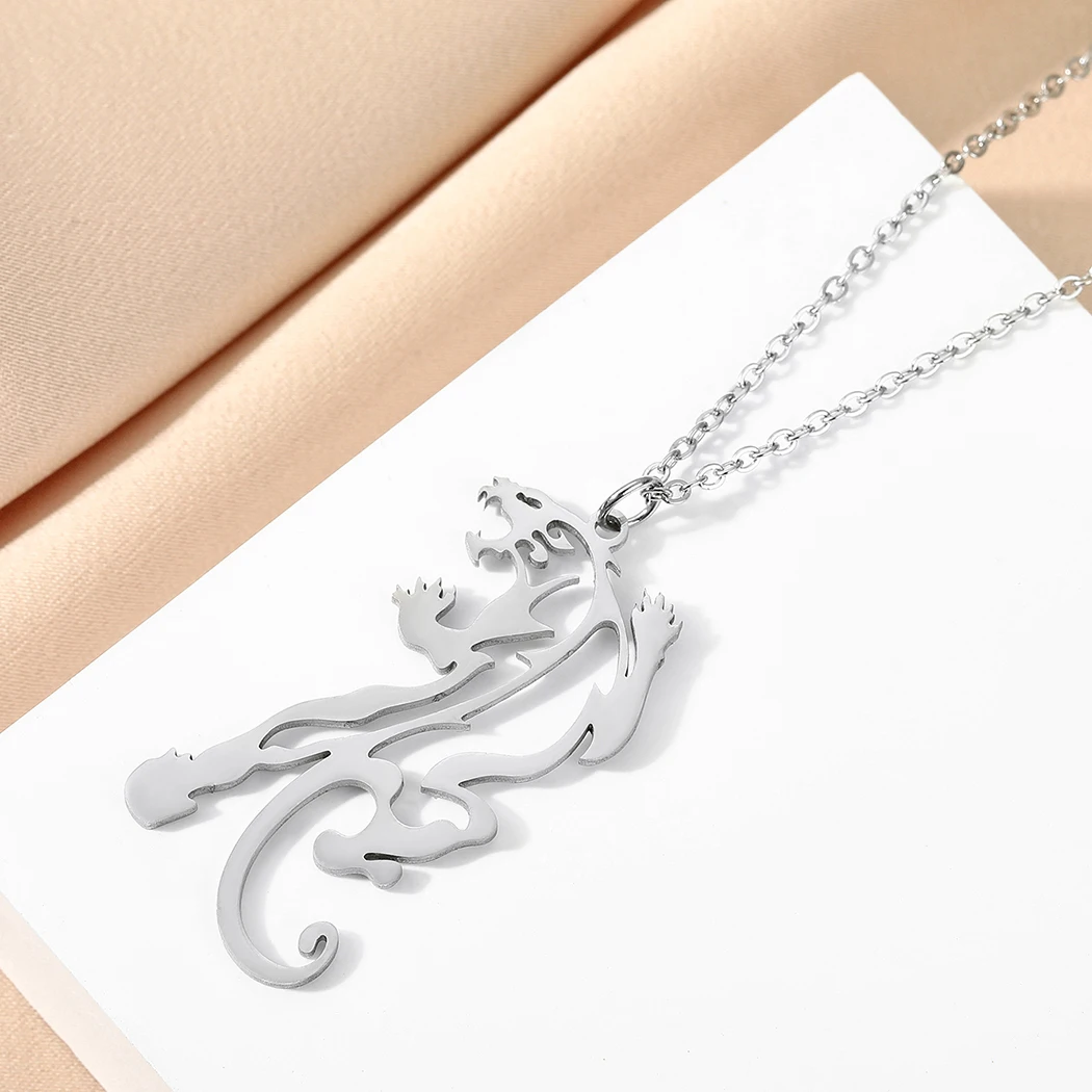 الفولاذ المقاوم للصدأ رائعة النمر بانتر للرجال والنساء ، سلسلة الكرة ، الفن الثلاثي ، قلادة ، هدية عيد الميلاد ، المجوهرات الكينال