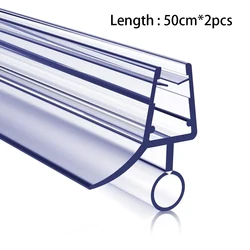 Duschwand-Dichtungsstreifen, 6/8/10 mm, Badezimmertür-Unterseite, Dichtungsstreifen, 2 Stück, 50 cm, PVC, rahmenloser Wasserabweiser