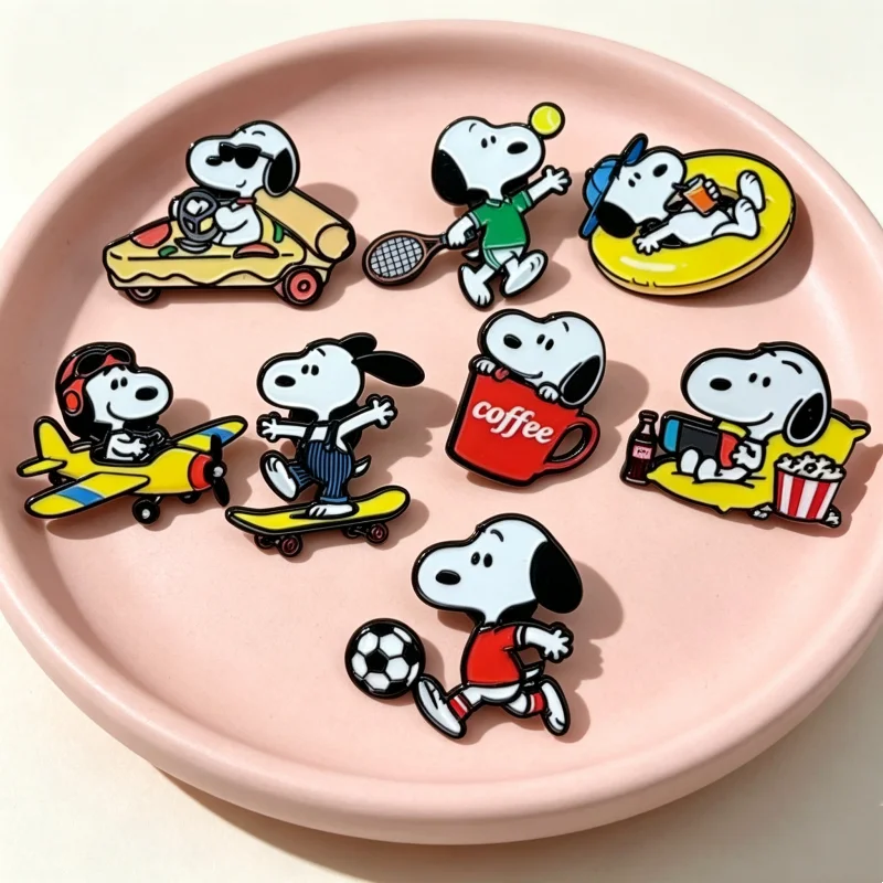 10pcs alloy drip oil cartoon dog brooch, gift for ladies to choose from