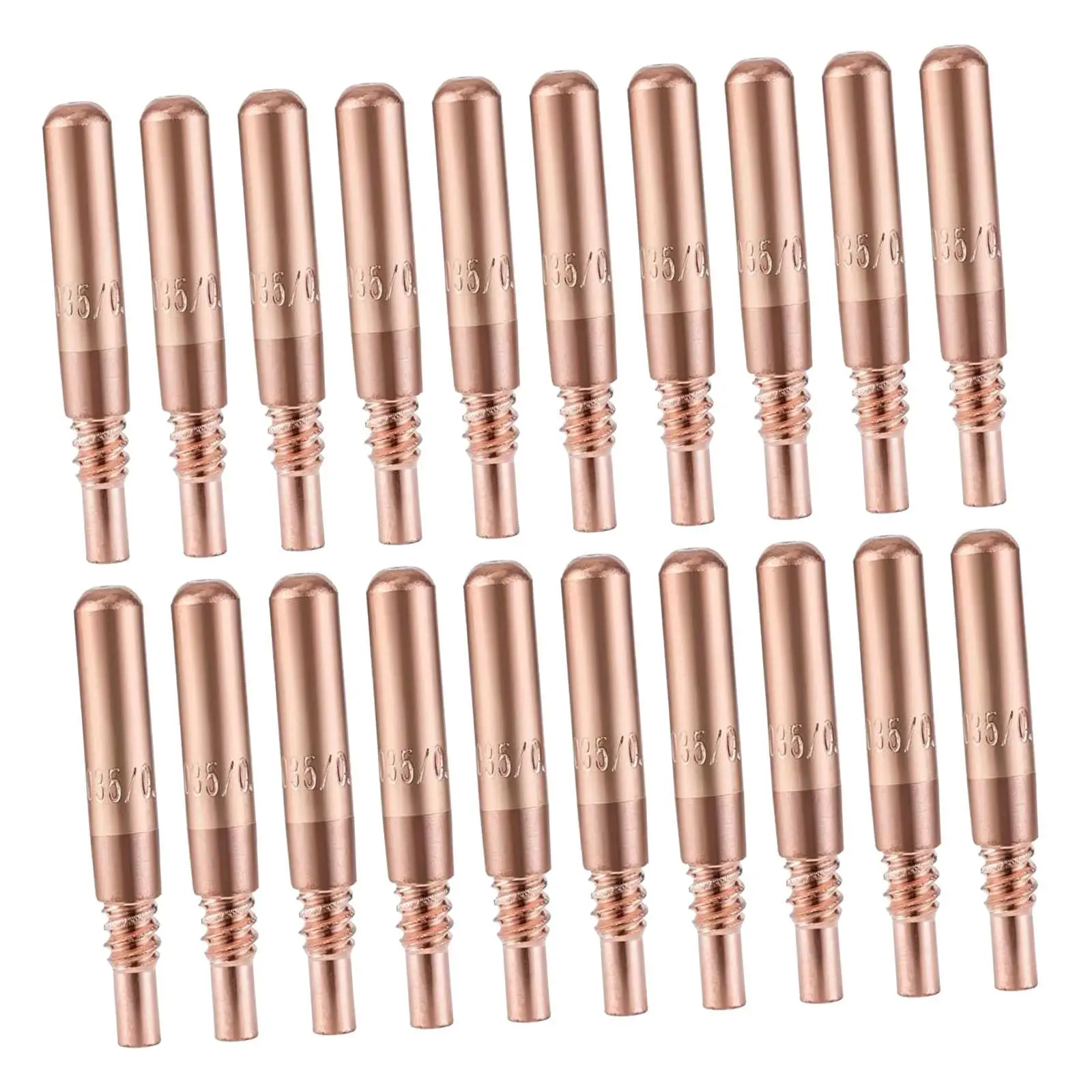 20 sztuk końcówek spawalniczych MIG, części zamienne, odporne na zużycie, miedziane akcesoria spawalnicze, zestaw 0,035 cala do D-m250