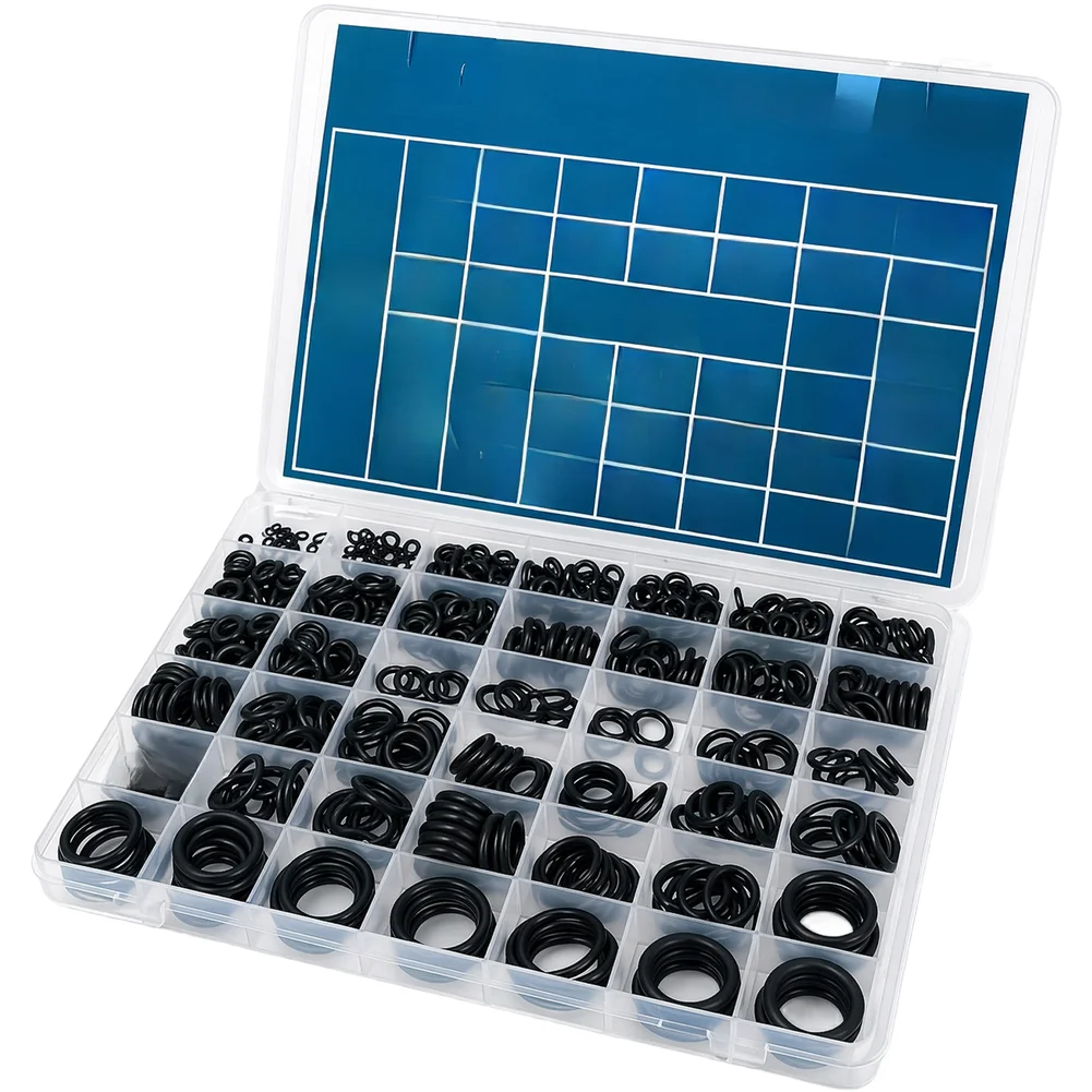 680PCS Nitrile Rubber O Ring Seals Kit Assorted Sizes Black Gaskets For Automotive AC Hydraulic Hose Water Oil Fuel System