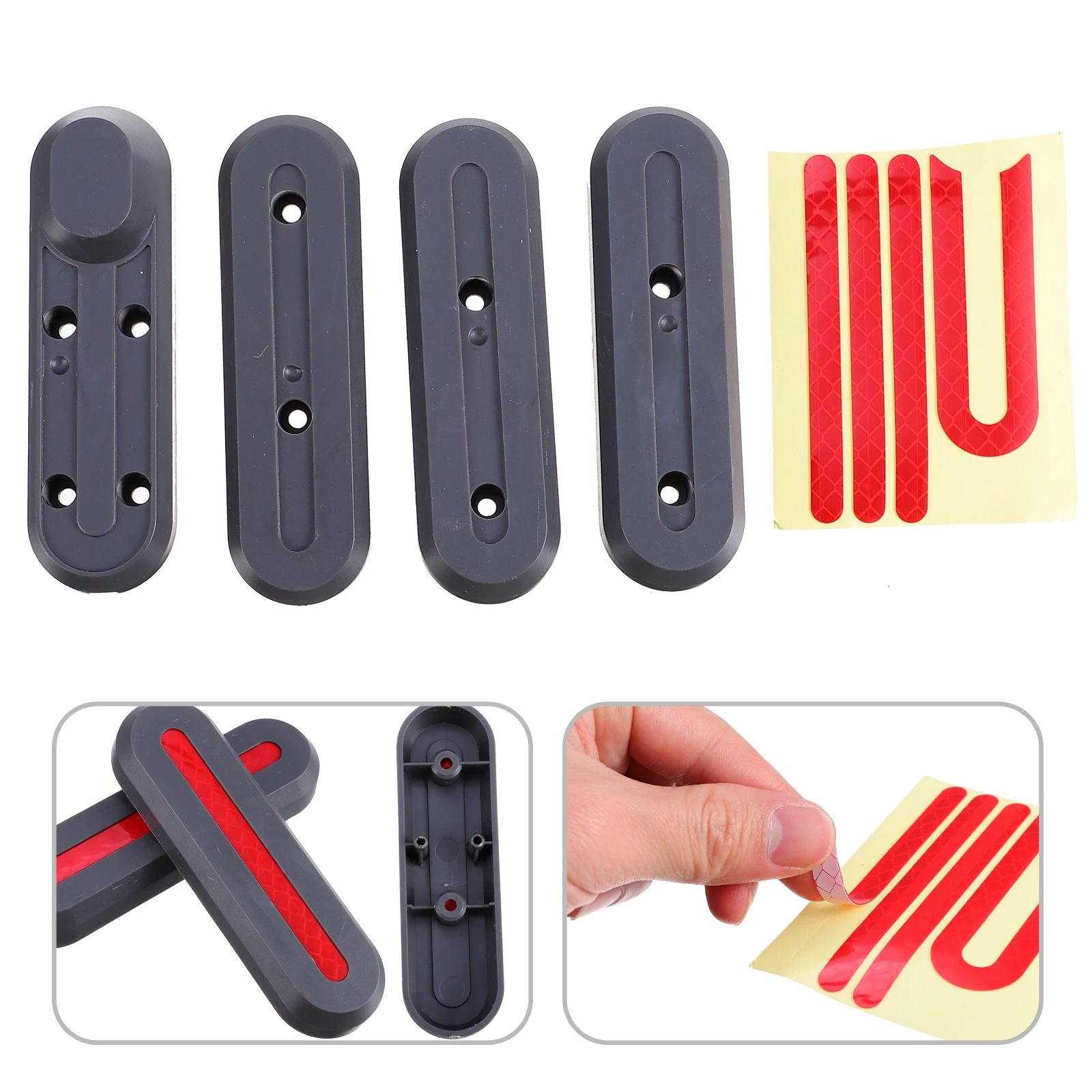 

Scooter Wheel Hubs Cap Protective Shell Decorative Cover Electric Abs Shells Front Rear Reflective Sticker Compatibility