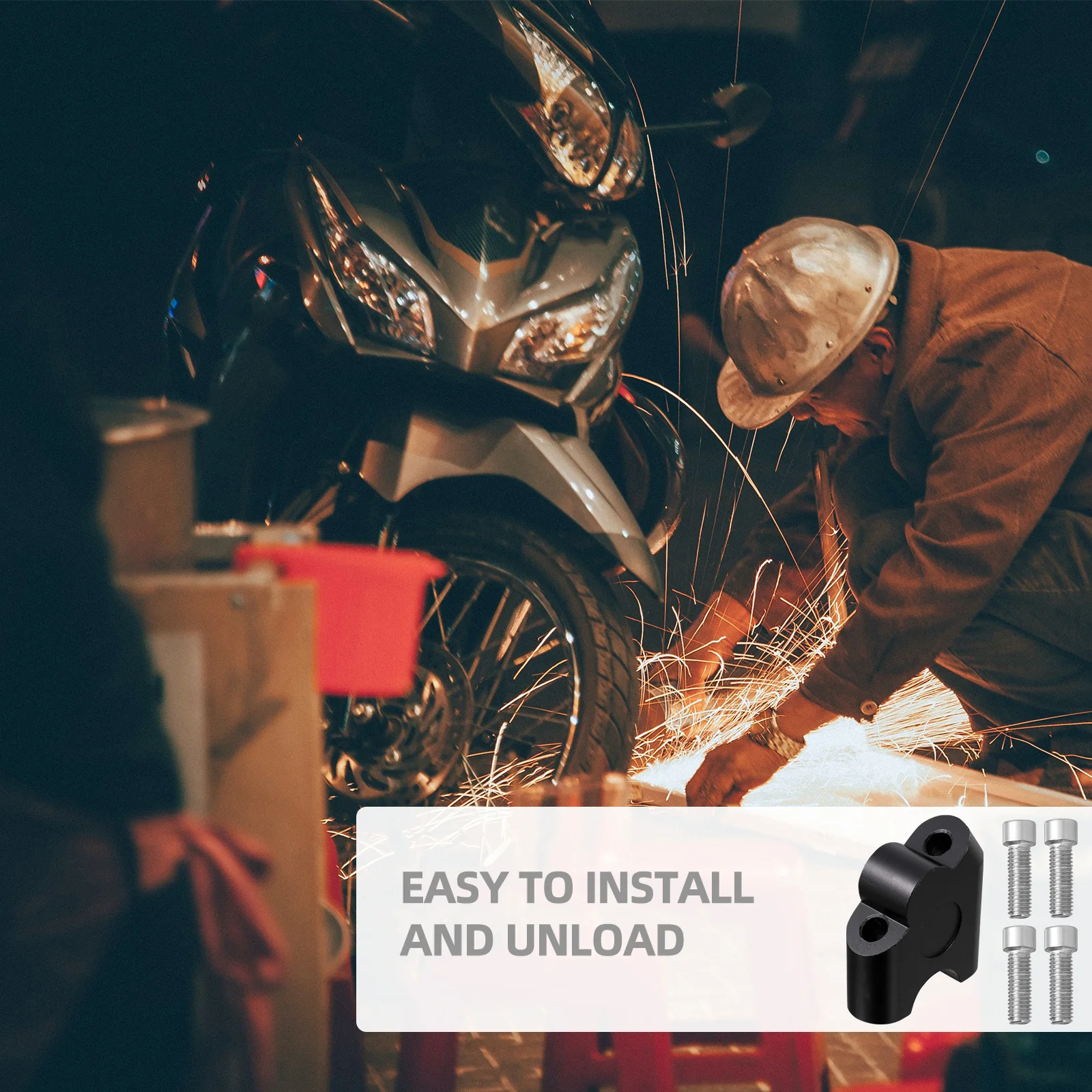 

1 set Motorcycle Handlebar Riser 30Mm Height 20Mm Rearward Adjustment Aluminum Alloy Anodized Anti-Corrosion Motorbike Parts