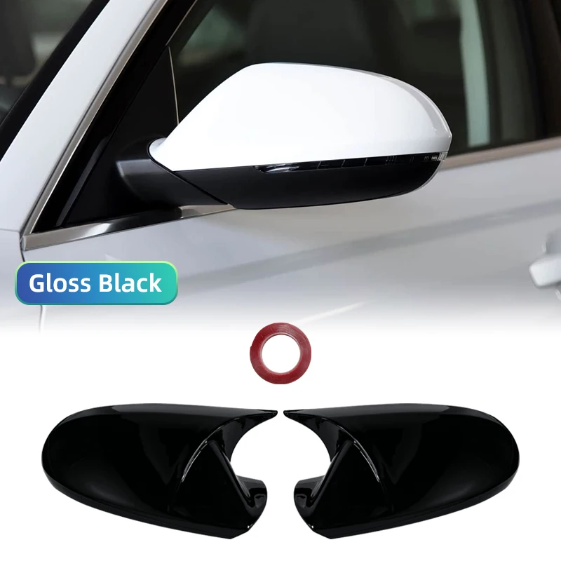 BLACK Side Mirror Cap Covers For Audi A6 C7 C7.5 S6 4G RS6 2012 2013 2014 2015 2016 2017 2018 rear view wing case pair view 4