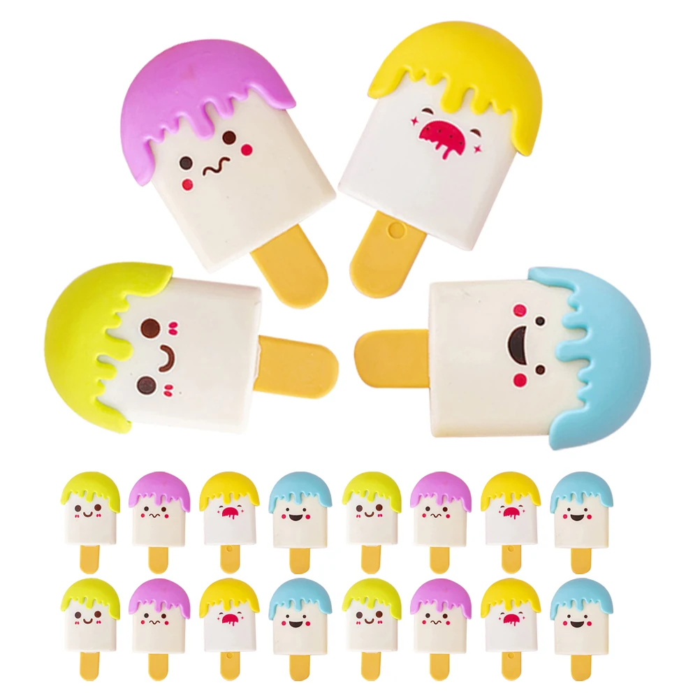 36 個アイスクリーム形の消しゴムかわいいミニゴム消しゴムポータブル漫画オフィス教室用バルク鉛筆消し文房具