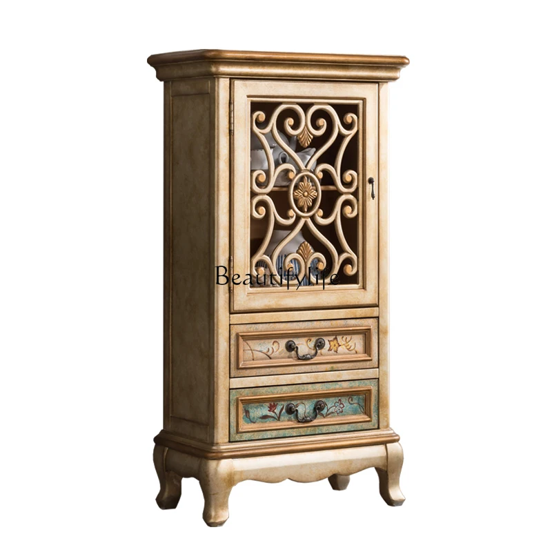 

American retro solid wood locker European wall decorative locker