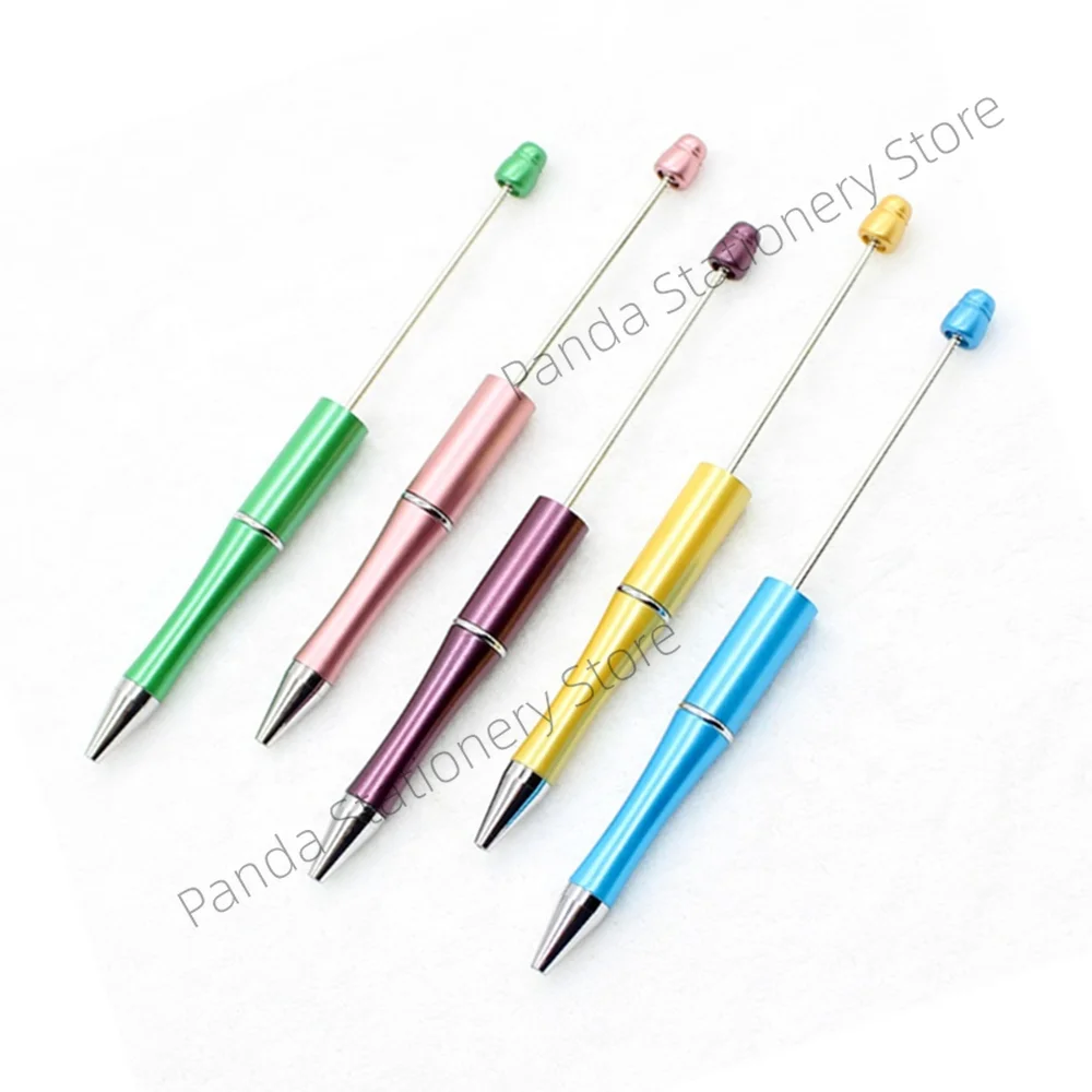 5/10Pcs Ballpoint Pen Bead DIY Custom Logo Name Pen Plastic Beadable Bead Pen School Office Writing Supplies Wedding Gift