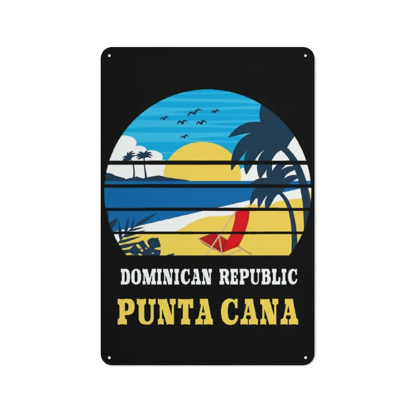 Punta Cana Dominikanische Republik Souvenir 1, Metall-Blechschild, Retro-Blechschild, Wandkunst, Dekor, Schild für Wohnzimmer, Geschäft, 30 x 20 cm