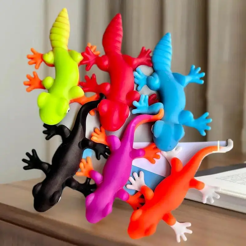 1Pcs Faux Lizard Vibrant Squishy Item, Cartoon TPR Expandable Lizard Toy, Soft Pressure Alleviating Squeeze Widget for Children
