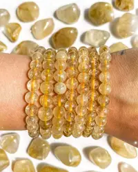 AAAAA 4/6/8mm lucky Jewelry Natural Citrines Bracelet Citrine Crystal  Stone Bead Bracelet For Women Men Wealth Fortune Bangle