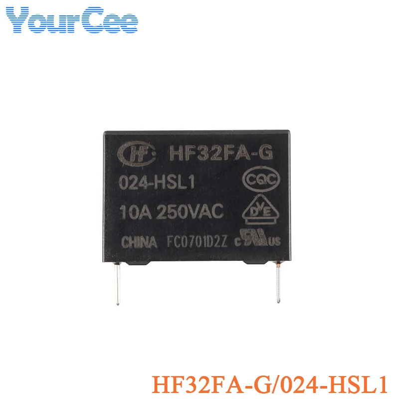 5pcs/1pc HF32FA HF32FA-G/005-HSL1 012-HSL1 024-HSL1 5V 12V 24V DC 4P Sensitivity Type Small Medium Power Relay HF32F HF32FV