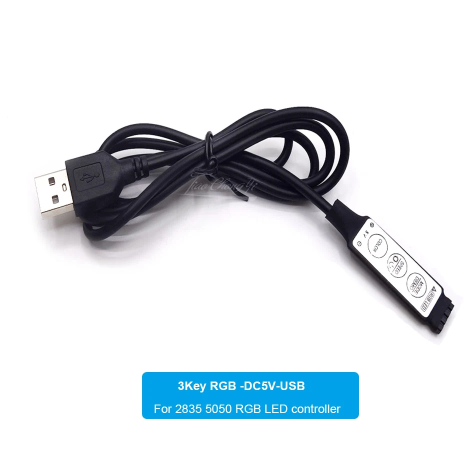 3Key USB DC RGB LED controller DC 5V-24V Dimmable control For 3535 2835 5050 RGB LED light strip