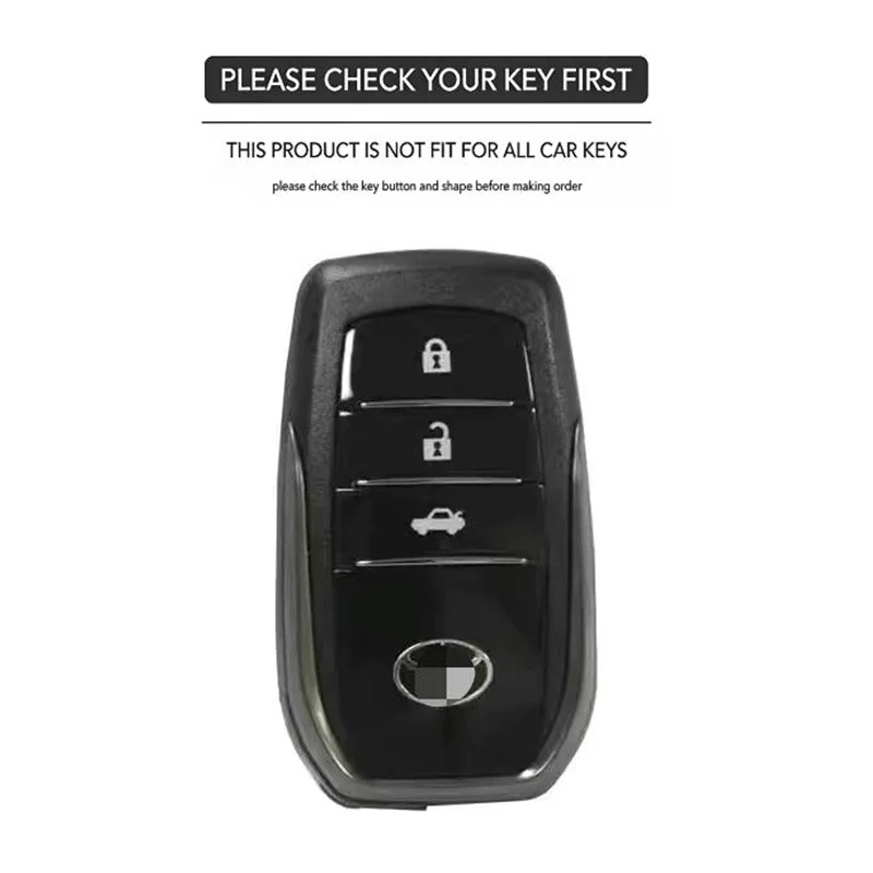 Leather 4 Button Car Remote Car Key Case Cover for Toyota CHR Hilux Fortuner Land Cruiser 200 Camry Corolla Crown RAV4 Highland