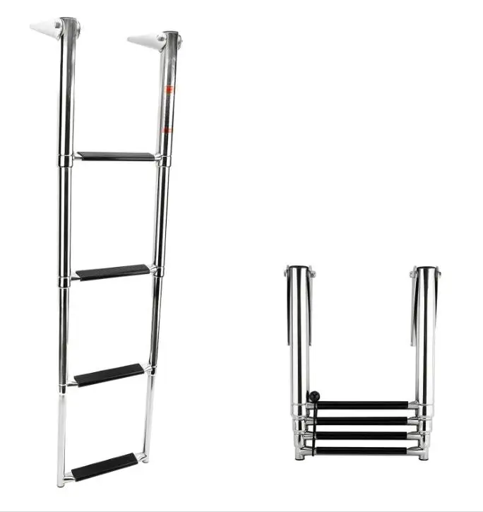 

4-Step Stainless Steel Telescoping Boat Ladder New Swim Step Marine Hardware Accessory for Boats and Ships