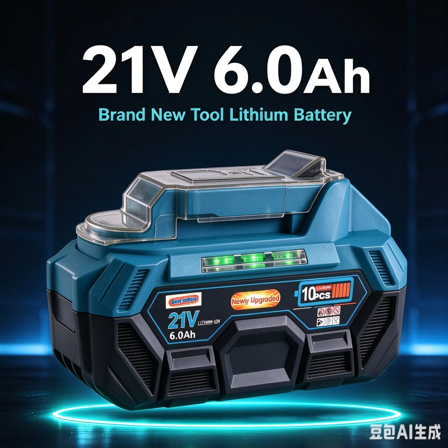 21-V-Ersatzakku mit 6,0 Ah Lithium-Ionen-Batterie, neu verbessertes Akku-Set für Elektrowerkzeuge mit integriertem Schutzschaltkreis und USB-Ladeanschluss, LED-Leistungsanzeige, kompatibel mit