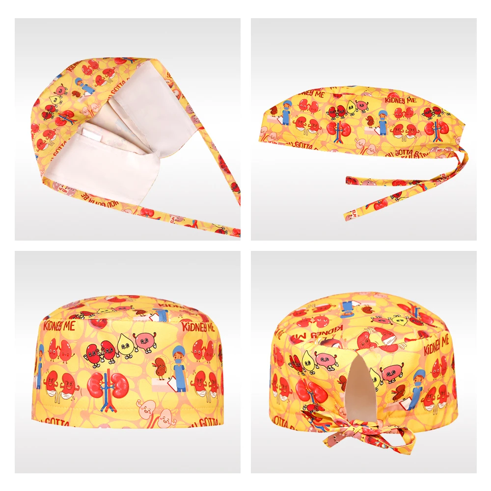 Gorros de trabajo de enfermería para hombre y mujer, gorro exfoliante TOOTH, gorros estéticos para clínica F1170, nuevo patrón, 2026