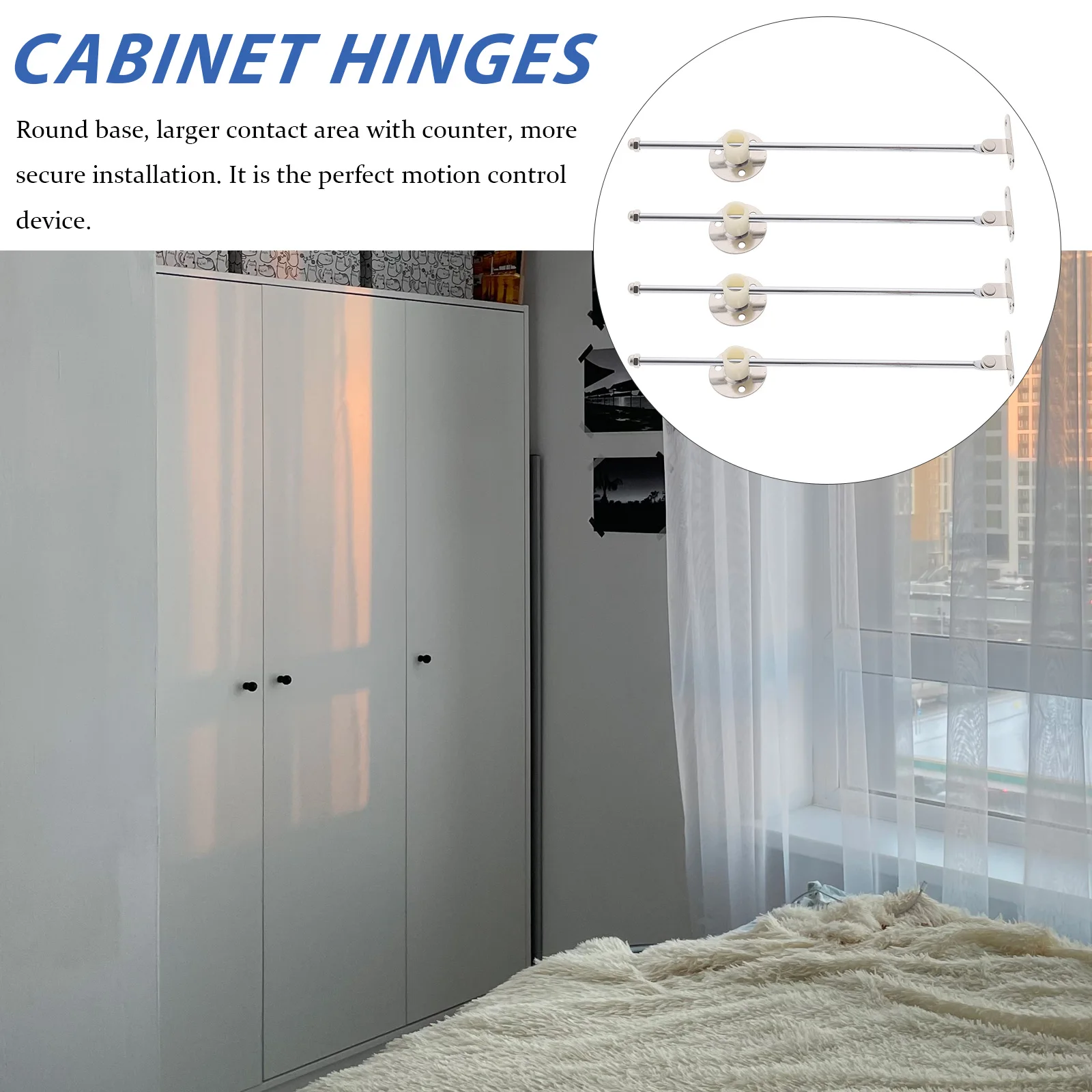 

4pcs Lid Support Hinge Flap Stay Damper Heavy Duty Cabinet Hinges Kitchen Cupboard Door Soft Close Hardware Drop Leaf Support