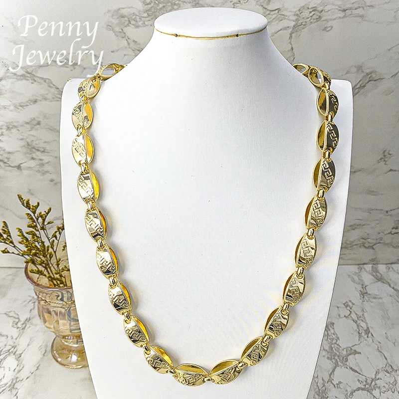 Personalized Thicken Long Golden Chian Necklace Hip Hop Jewelry Set for Men Engagement Jewellery for Party Wedding Gifts